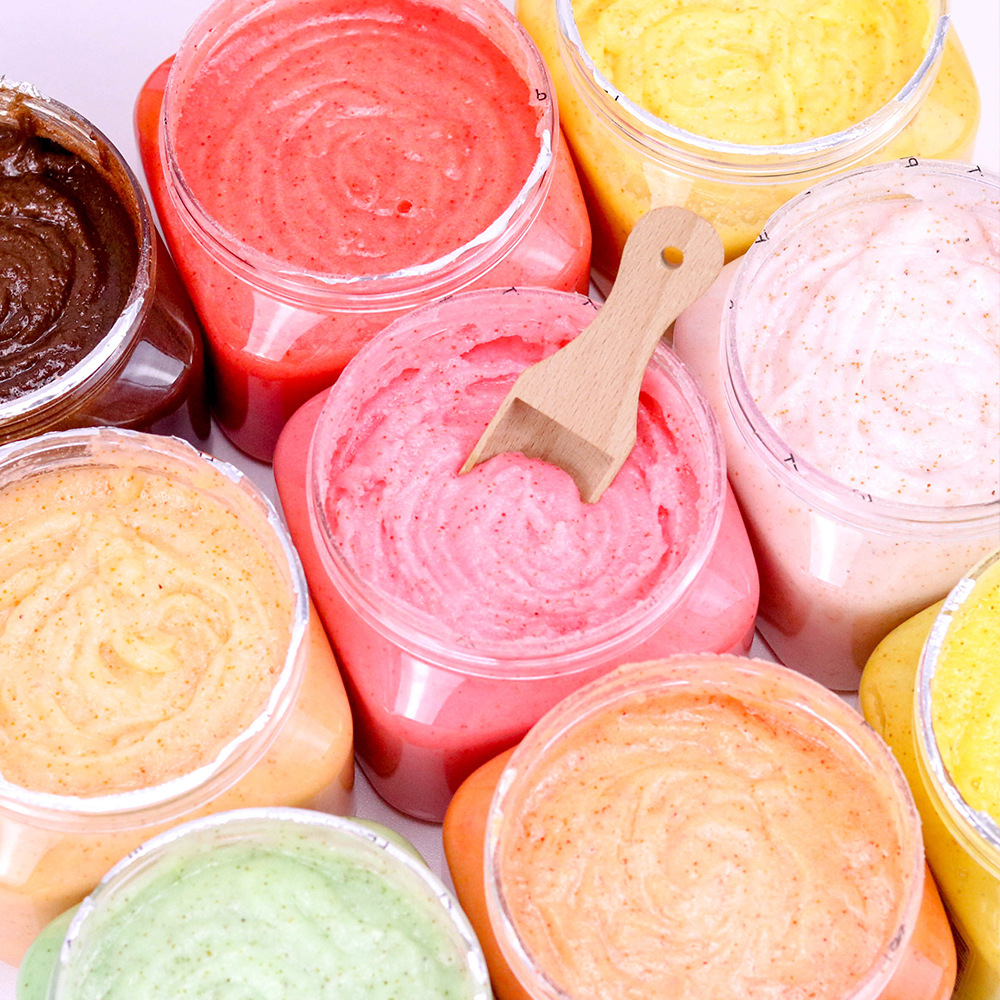 Wholesale Fruit Peach Watermelon Exfoliating Moisturizing Skin Bath Scrub Shea Sugar Scrub Body Scrub Custom