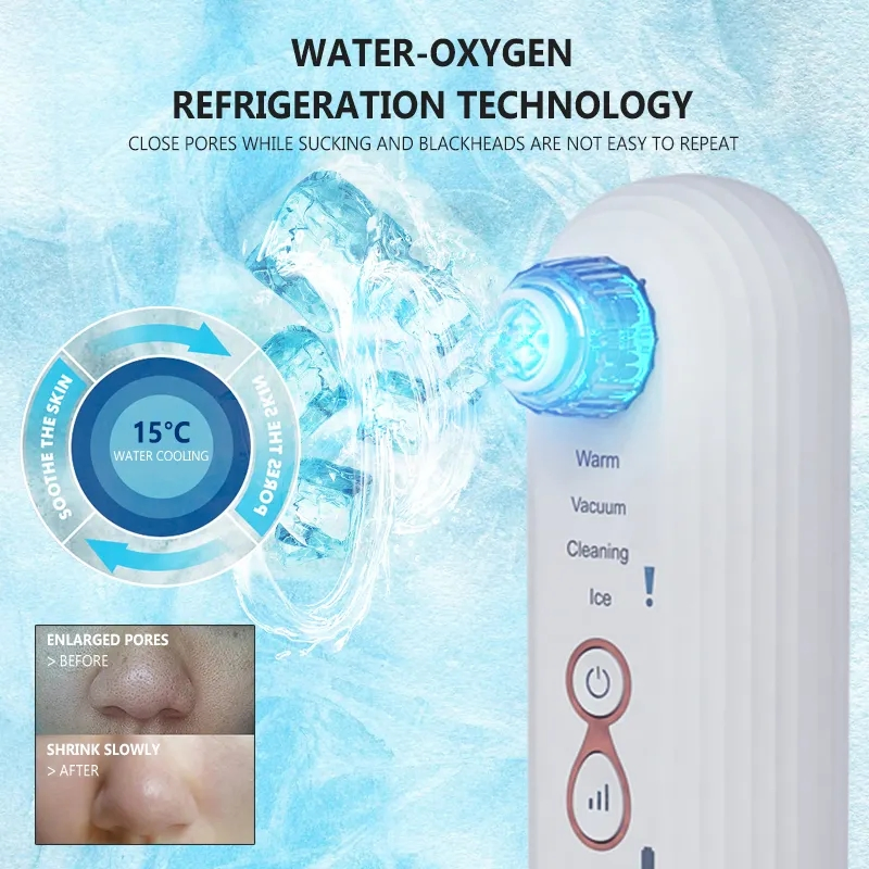 Heating Cooling LED Vacuum Repair Shrink Pore Cleaner Small Bubble Electric Cleansing Blackhead Suction Instrument