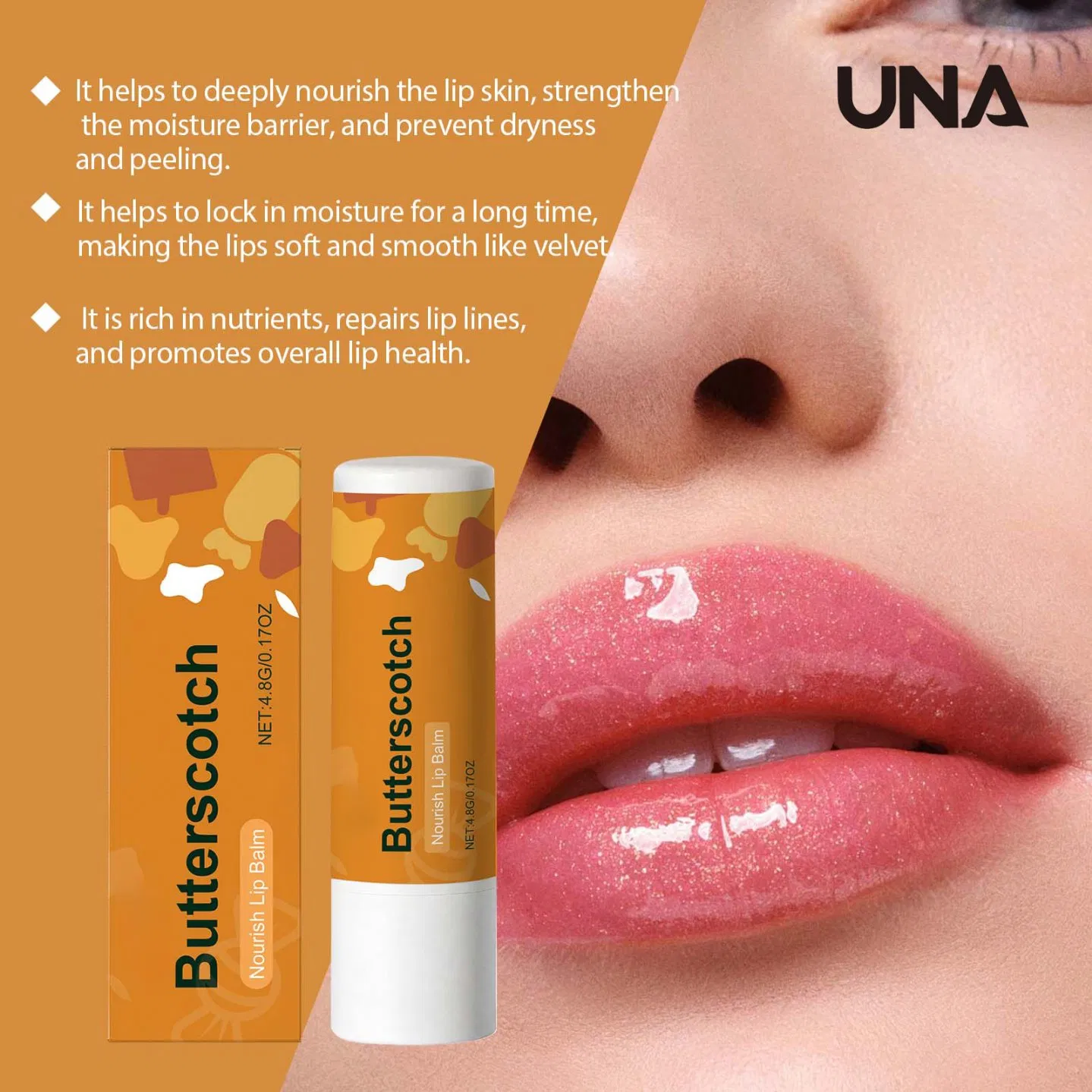 Caramel Milk Moisturizing Lip Balm - Moisturizing and Hydrating, Smoothing and Brightening, Softly Cares for Lips