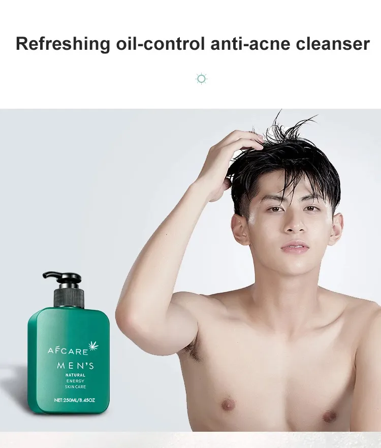 Private Label Men Amino Acid Cleanser Deep Cleansing Oil Control Foam Herbal