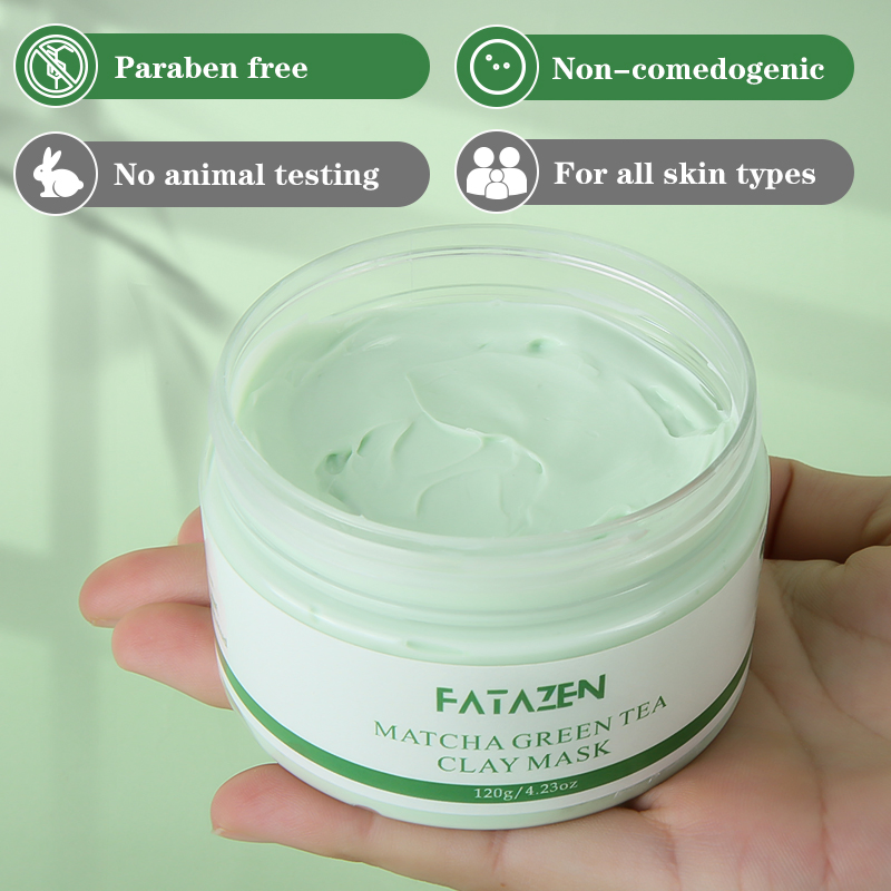 Natural Deep Cleansing Face Care Whitening Matcha Green Tea Clay Facial Mask