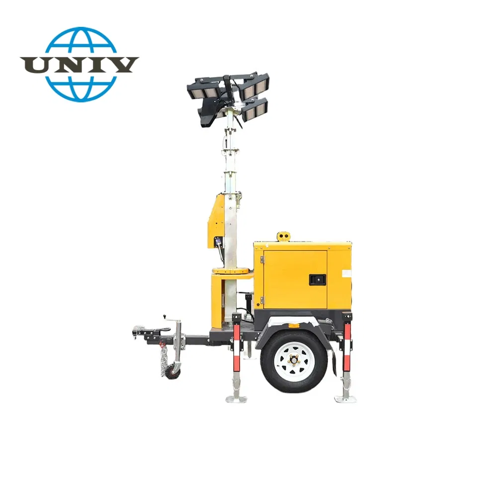 Bright LED Lighting U4t-Rled Mobile Engine Generator Light Tower for Night Work Sites