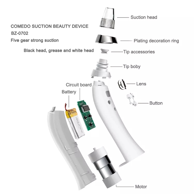Hot Selling Rechargeable Vacuum Blackhead Remove Peeling Facial Pore Clean Machine Dermabrasion