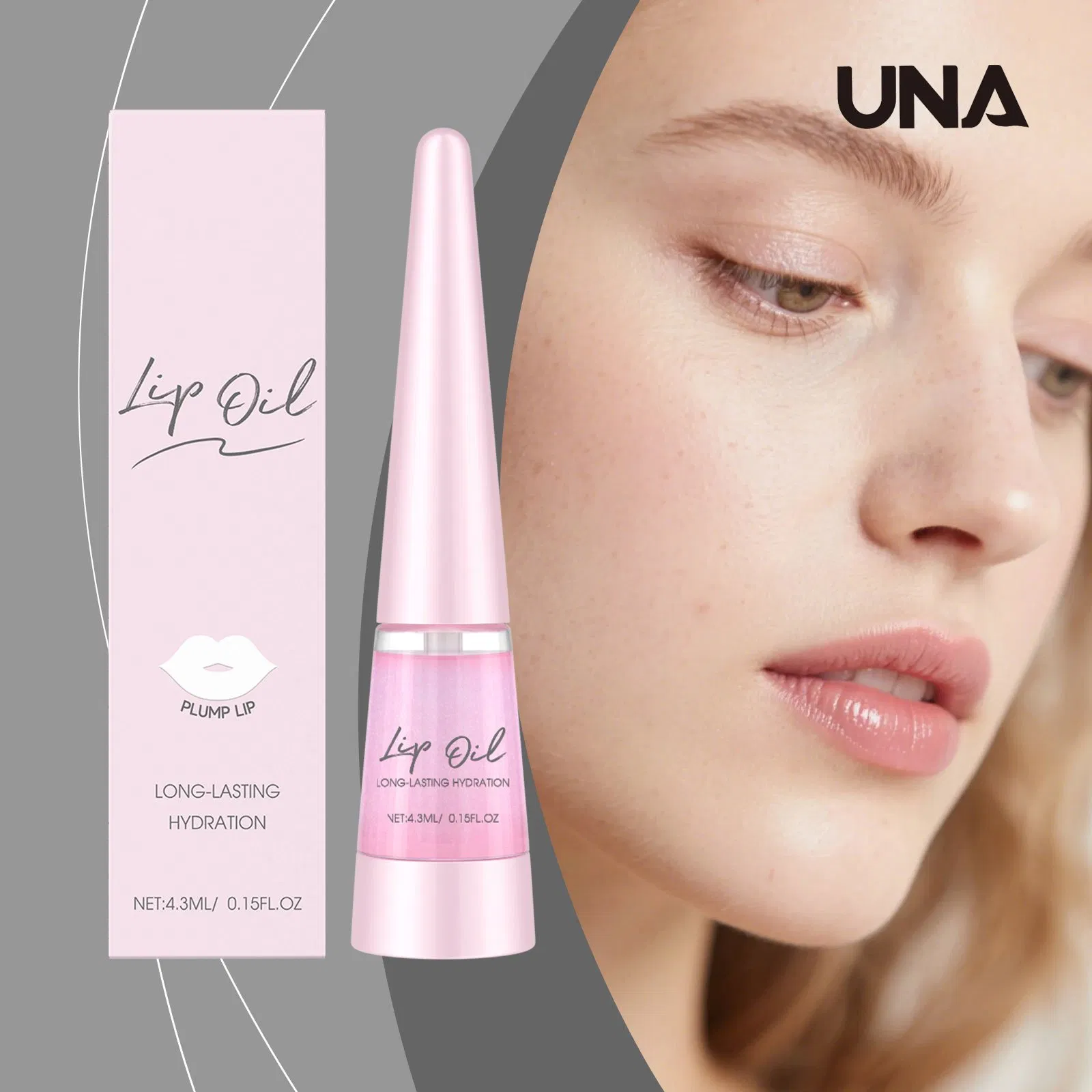 Pink Nourishing Lip Oil - Gently Cares for and Nourishes Lips, Hydrating and Delicate Lip Skin