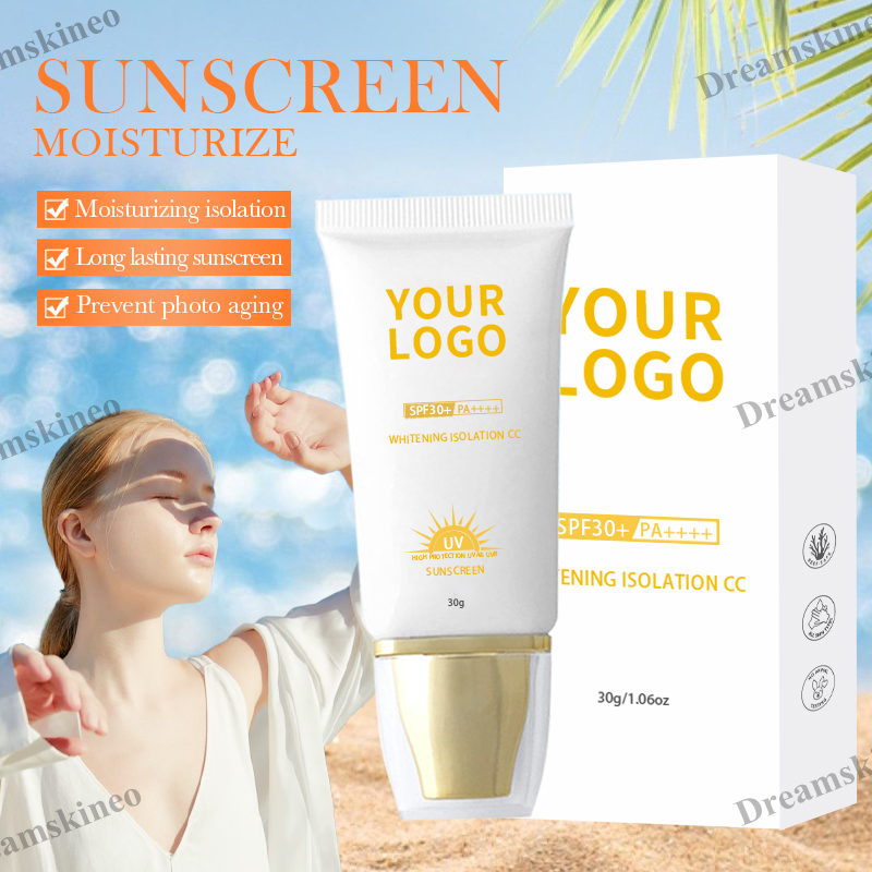 Private Label Sunscreen Spf30 50 Cruelty-free Vegan Reef Safe Mineral Chemical Broad Spectrum Oem Lotion Cream Sunblock Uv