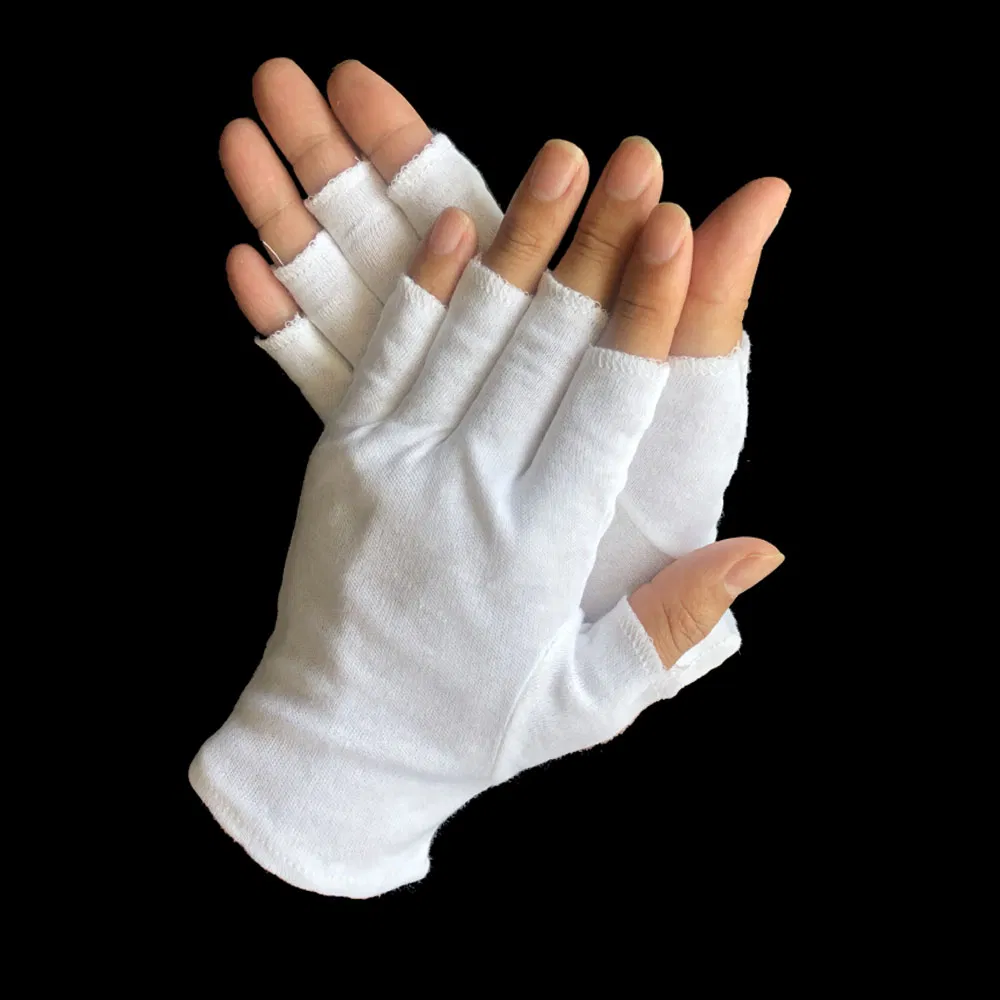 Cotton Men's Moisturizing Day and Night Instantly Repair Eczema Dry Rough Cracked Hands Fingerless Gloves Made in China