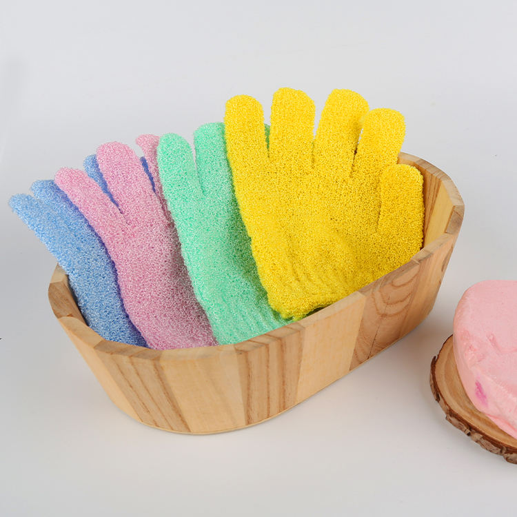 Stock Cheap Scrub Nylon Bath Exfoliating Mitt Shower Wash Gloves Bath Scrubber Gloves for Shower Body Dead Skin Remover