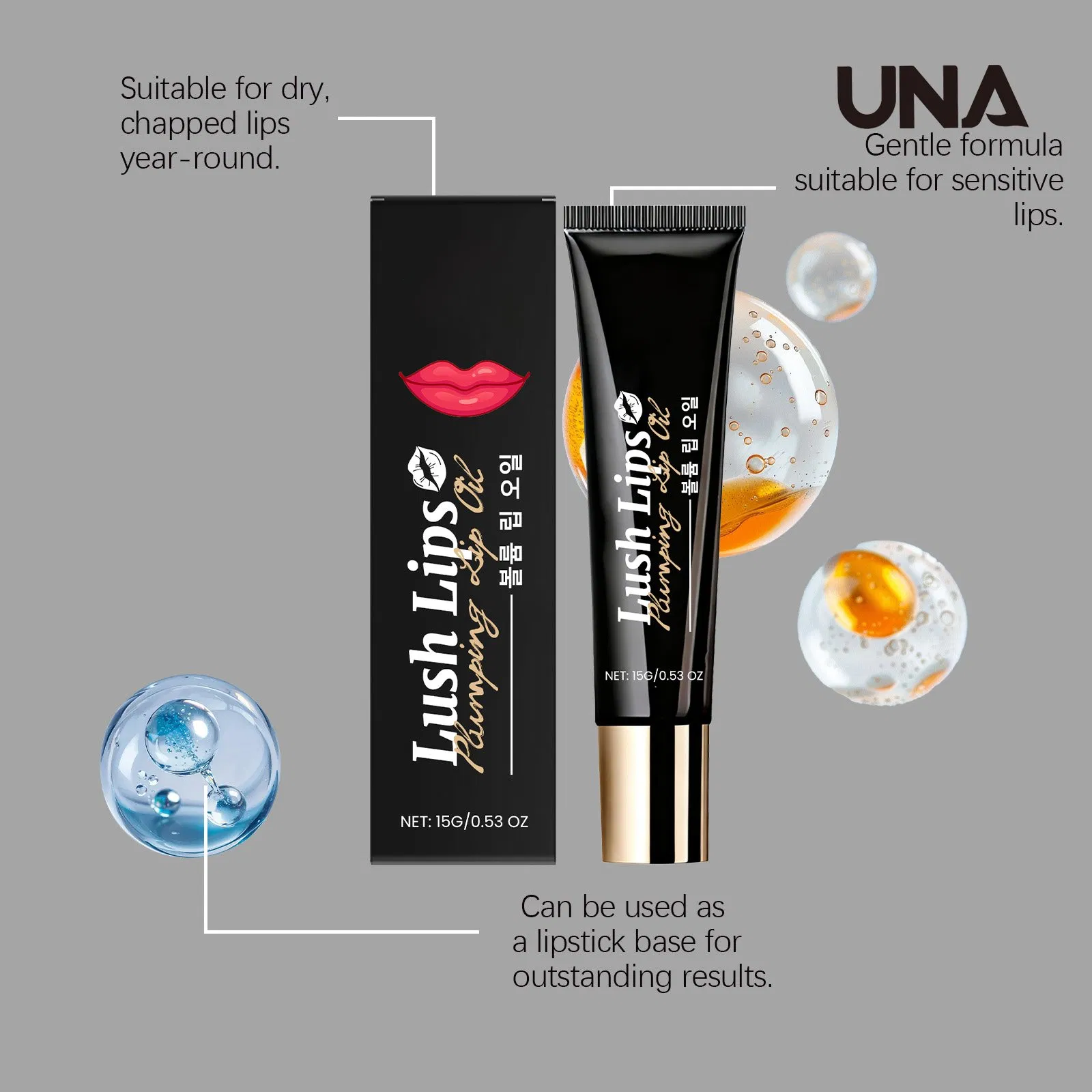 Nourishing &amp; Plumping Lip Oil - Nourishes Lips, Hydrating and Smooth, Non-Greasy, Daily Moisturizing Care