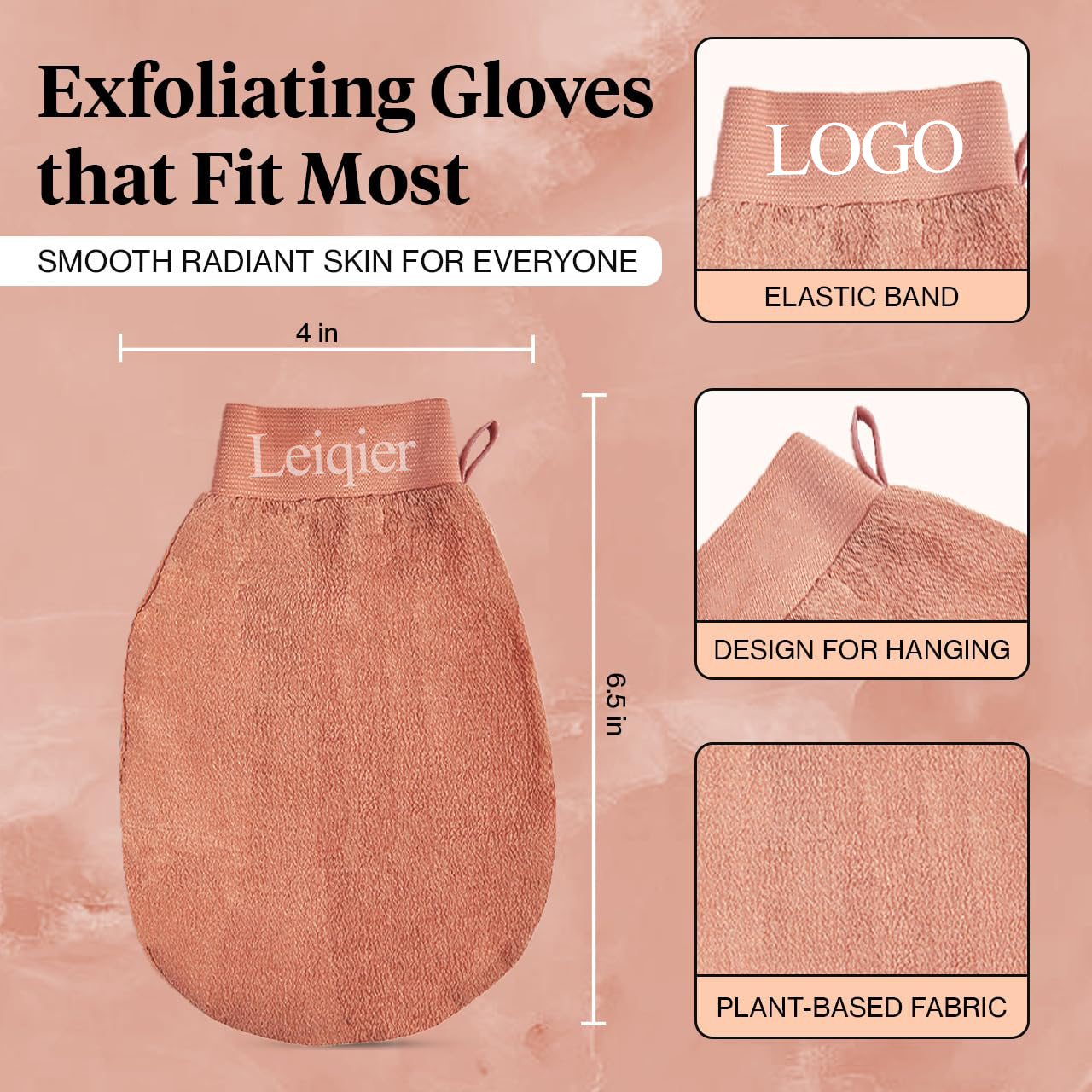 Custom Logo Deep Exfoliation Gloves Scrubber Mitt Skin Cell Renewal Bath Beauty Body Scrub Brush Sponges Dead Skin Remover Bath