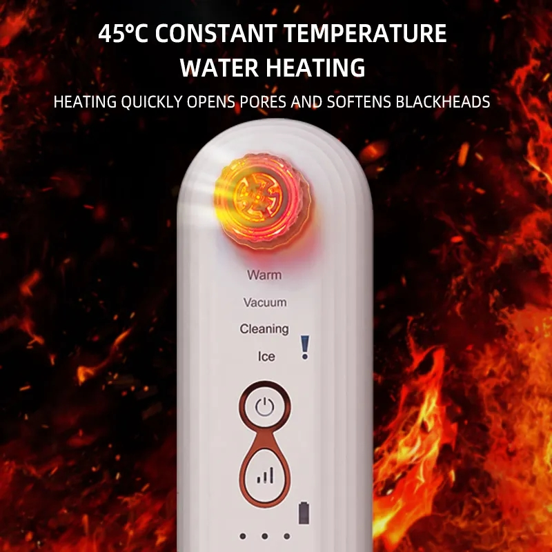 Heating Cooling LED Vacuum Repair Shrink Pore Cleaner Small Bubble Electric Cleansing Blackhead Suction Instrument