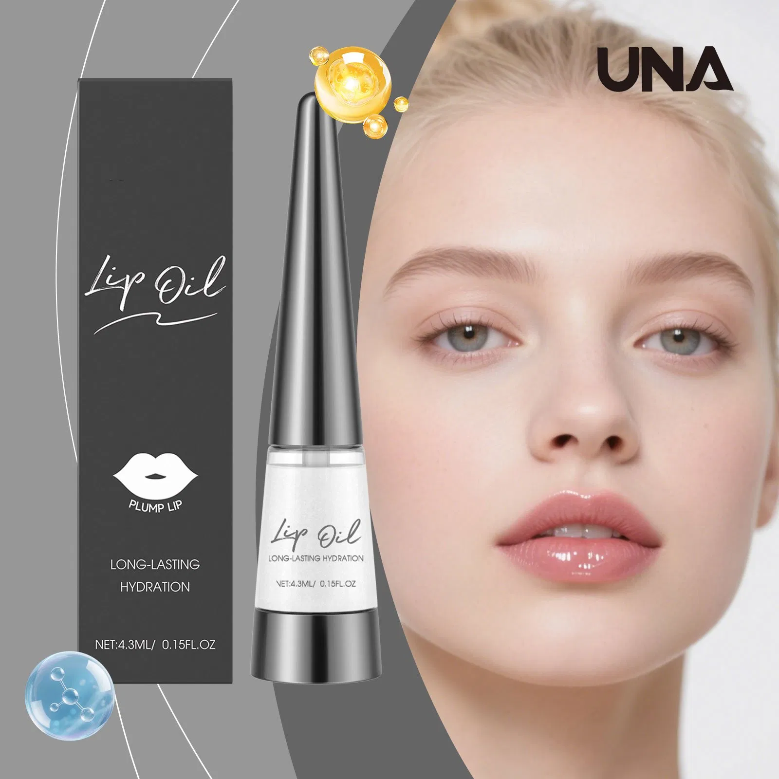 Black Nourishing Lip Oil - Gently Cares for and Hydrates Lips, Naturally Hydrating, Lip Care Oil