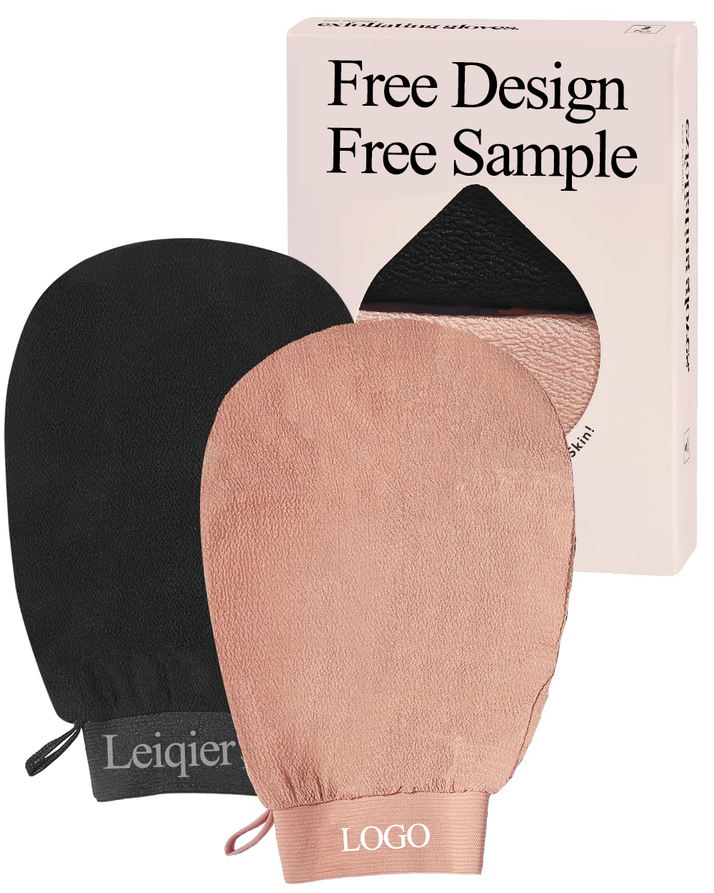 Custom Logo Deep Exfoliation Gloves Scrubber Mitt Skin Cell Renewal Bath Beauty Body Scrub Brush Sponges Dead Skin Remover Bath