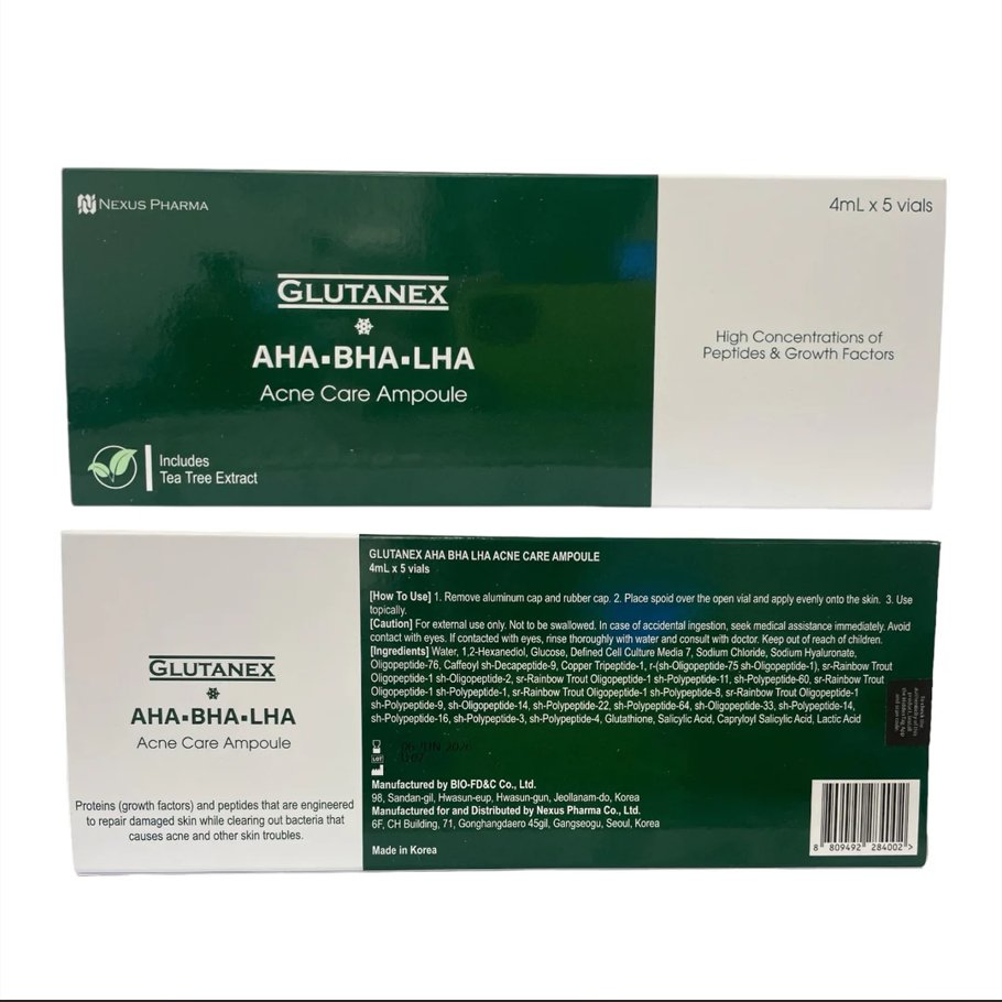 Korean Aha BHA Lha Ampoule 4ml*5vials Instant Brightening Pore Tightening