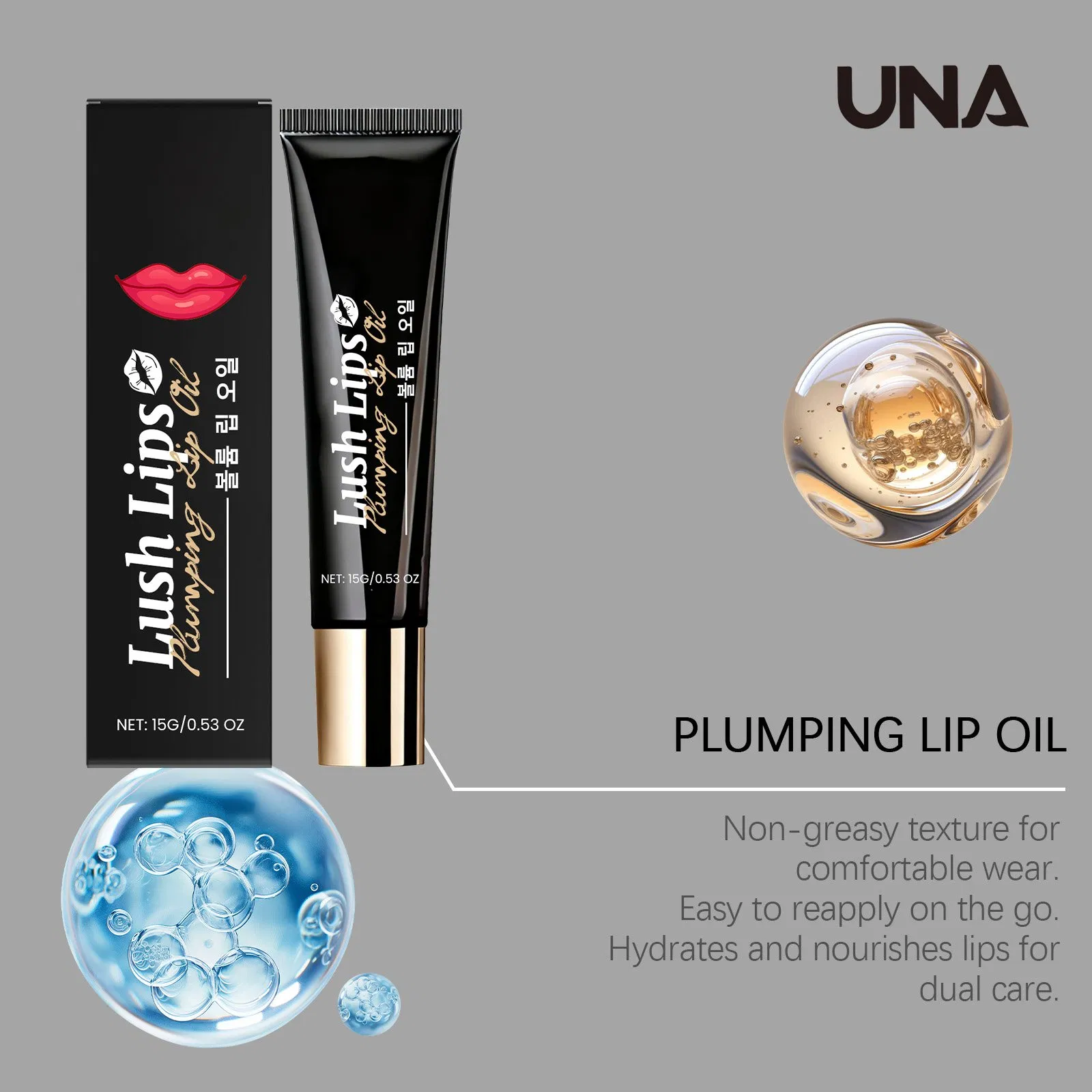 Nourishing &amp; Plumping Lip Oil - Nourishes Lips, Hydrating and Smooth, Non-Greasy, Daily Moisturizing Care