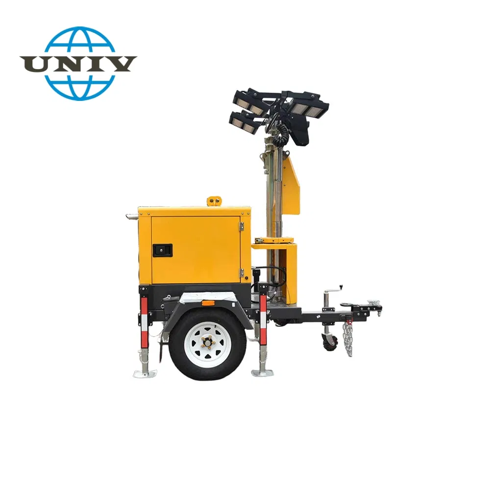 Bright LED Lighting U4t-Rled Mobile Engine Generator Light Tower for Night Work Sites