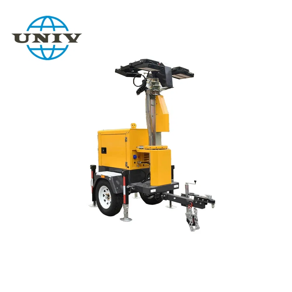 Bright LED Lighting U4t-Rled Mobile Engine Generator Light Tower for Night Work Sites