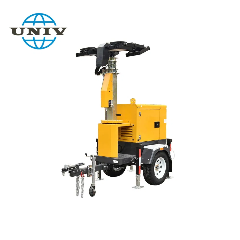 Bright LED Lighting U4t-Rled Mobile Engine Generator Light Tower for Night Work Sites
