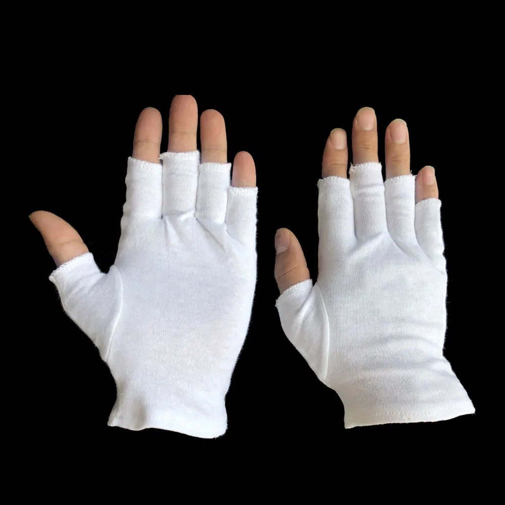 Cotton Men's Moisturizing Day and Night Instantly Repair Eczema Dry Rough Cracked Hands Fingerless Gloves Made in China