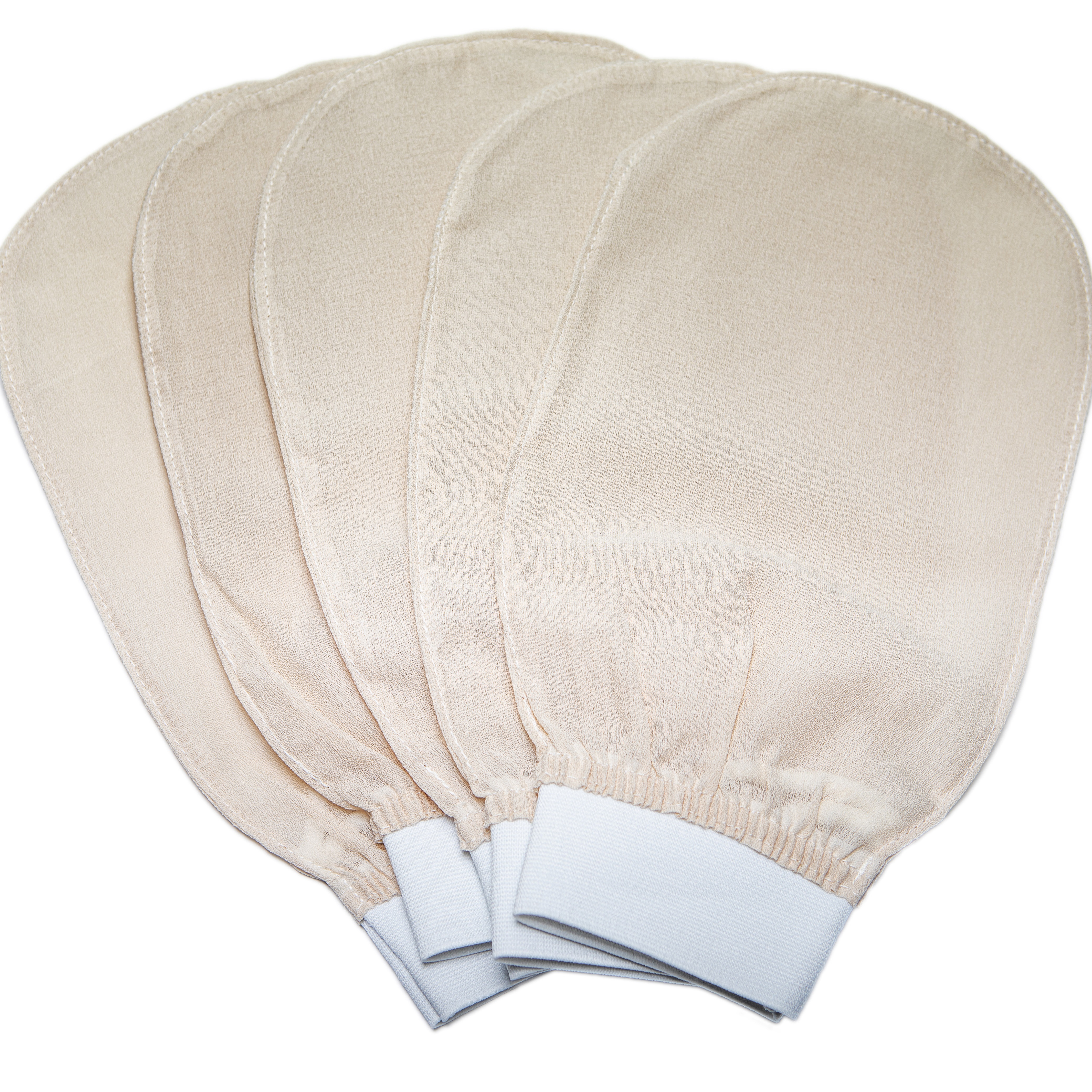 Turkish Cocoon Silk Exfoliating Glove Mitt Oval Shape 100% Pure Silk Hammam Bath Scrubber for Body Skin Care