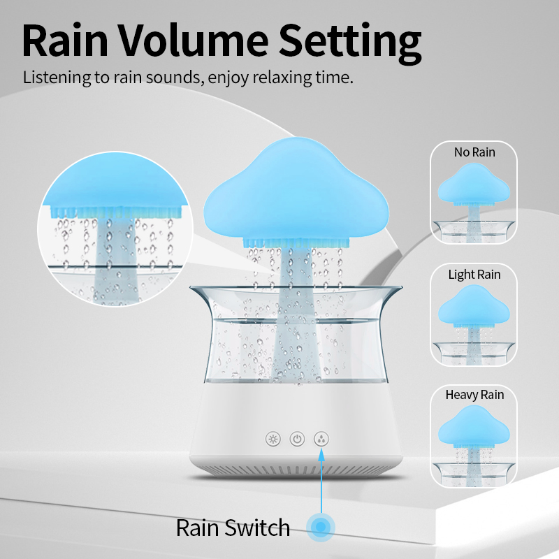 High Quality Mushroom Air Humidifier for Room Rain Cloud with Night Light Scent Diffuser