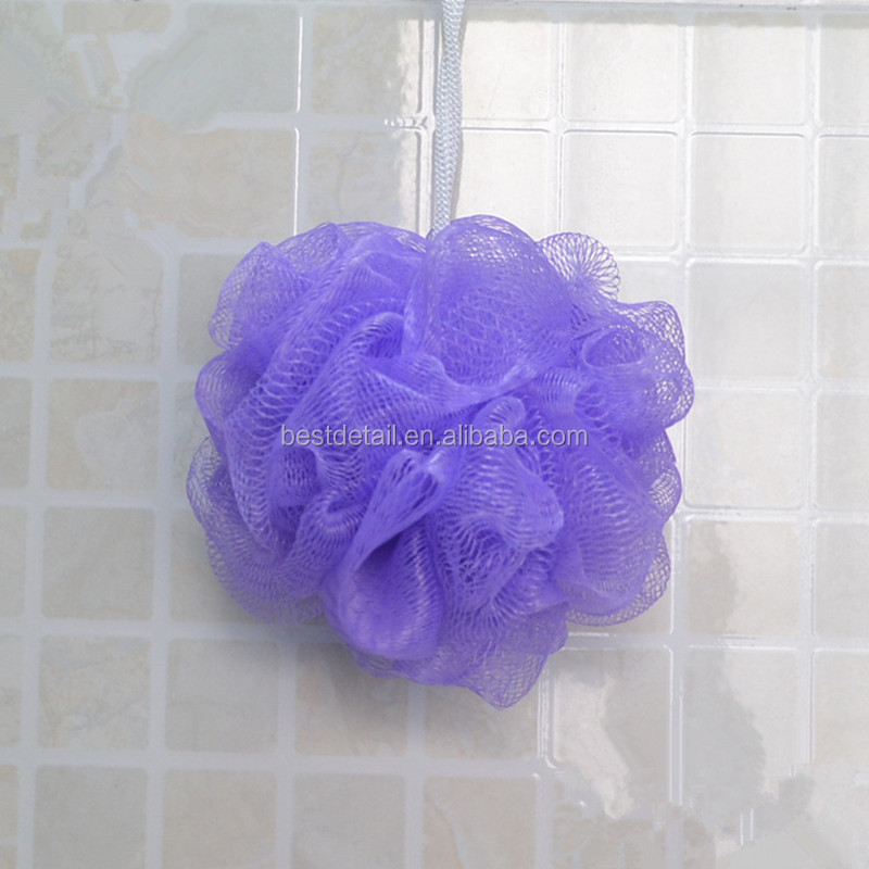 White Skin Care 30g Cheap Body Scrubber Ball Exfoliating Shower Loofah Mesh Pouf Bath Sponge Facial and Body Cleansing