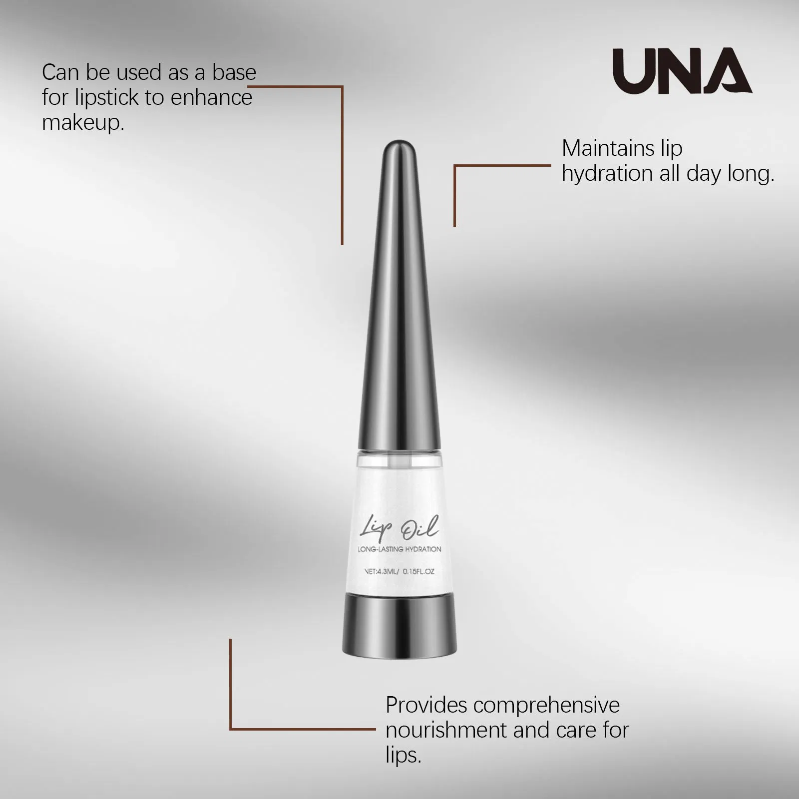 Black Nourishing Lip Oil - Gently Cares for and Hydrates Lips, Naturally Hydrating, Lip Care Oil