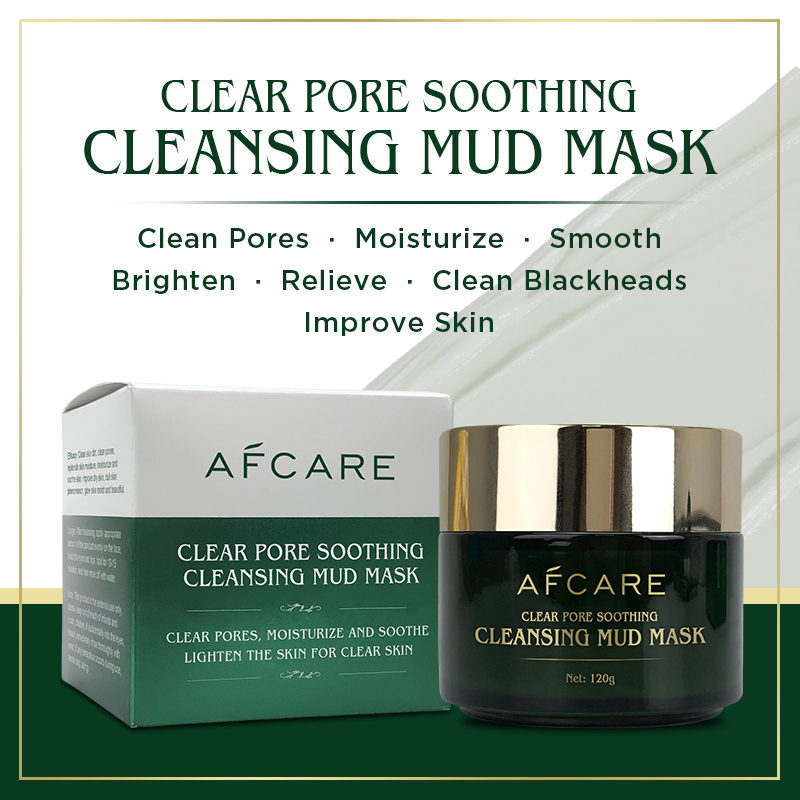 Custom Logo Herbal Natural Vegan Cleansing Clay Mud Mask Blackhead Remove Smoothing Skincare
