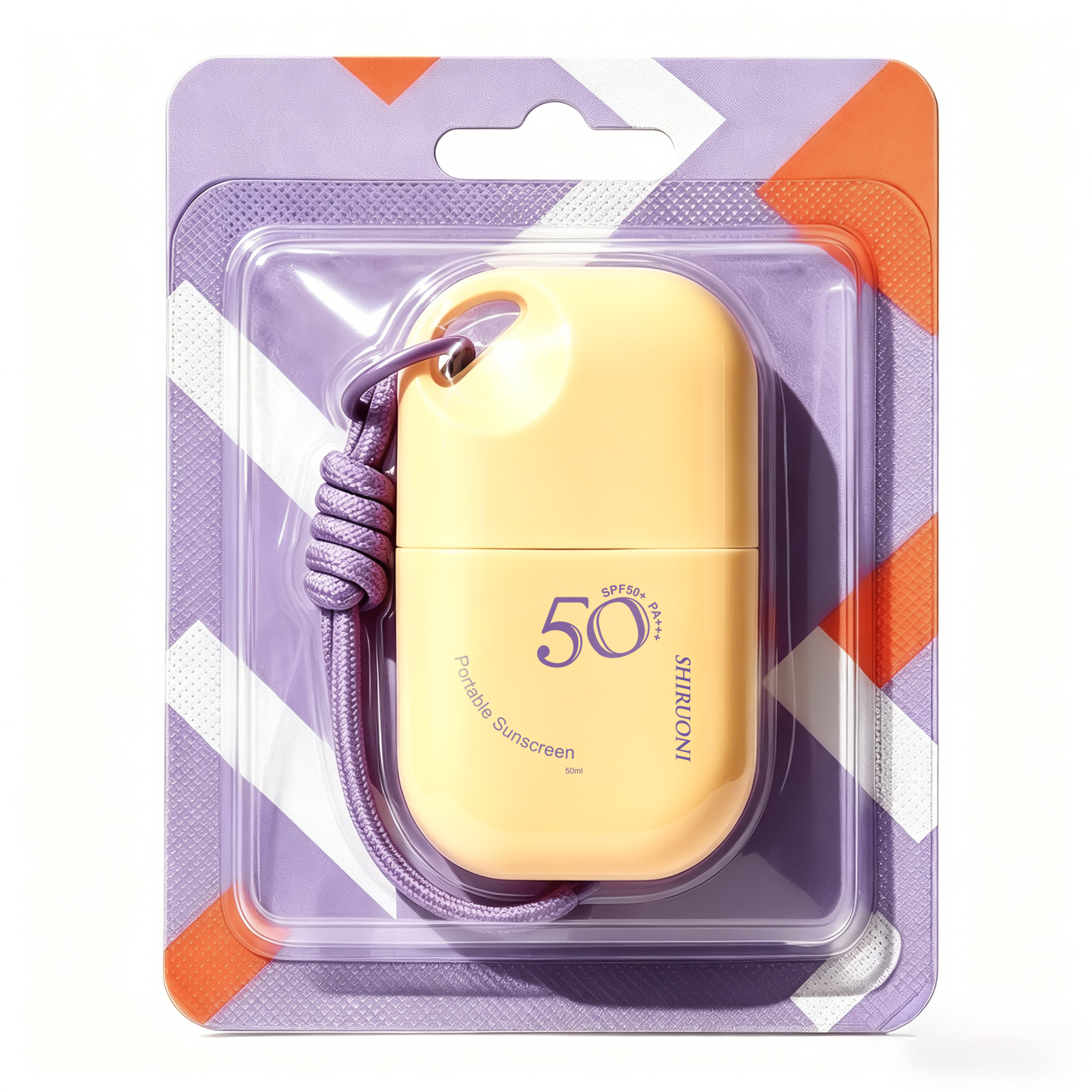 Outdoor Travel Portable Weightless Waterproof SPF50 PA+++ Zinc Oxide Sunscreen UVA / UVB Sun Protection Cream With Lanyard