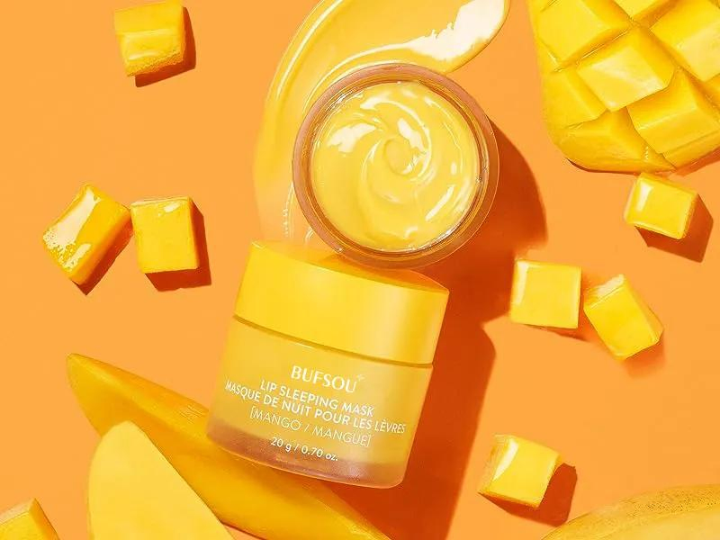 Organic Natural Collagen Lipmask Vegan Lips Care Moisturizing Gel with Vitamin C Crystal Material Sleeping Yellow Cream Mask