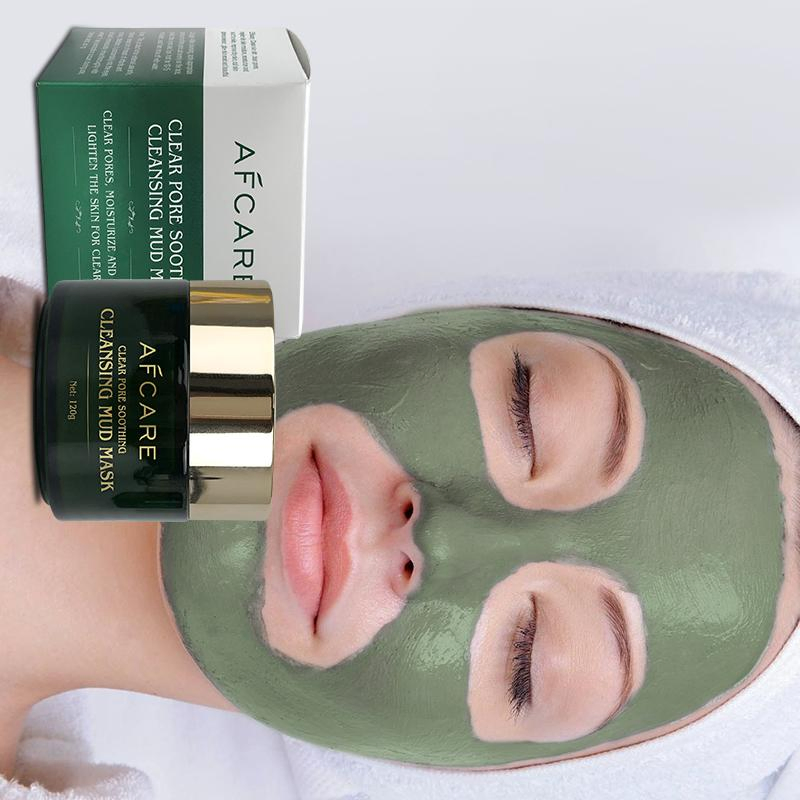 Custom Logo Herbal Natural Vegan Cleansing Clay Mud Mask Blackhead Remove Smoothing Skincare