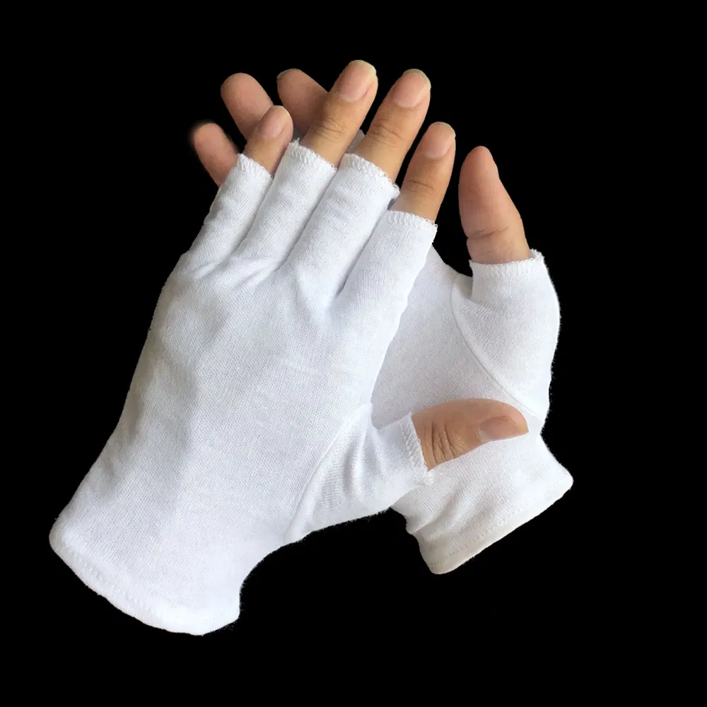 Cotton Men's Moisturizing Day and Night Instantly Repair Eczema Dry Rough Cracked Hands Fingerless Gloves Made in China