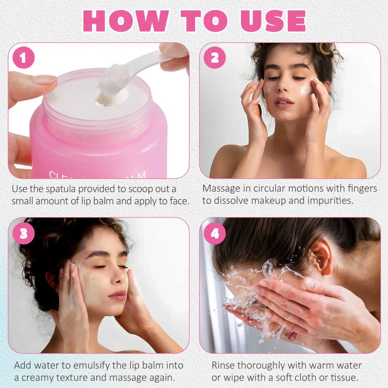 Skin Rejuvenated &Irresistibly Smooth Cleansing Balm Can Cleansing Pores and Blackheads; Gentle and Non-Irritating Deep Cleansing Blam with Intimate Small Spoon