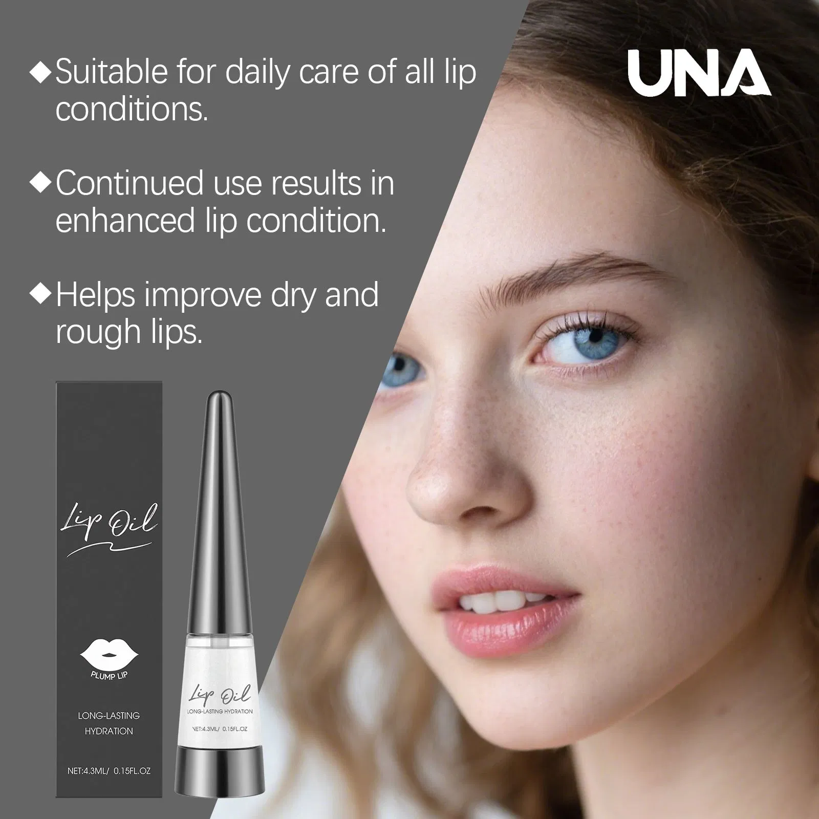 Black Nourishing Lip Oil - Gently Cares for and Hydrates Lips, Naturally Hydrating, Lip Care Oil