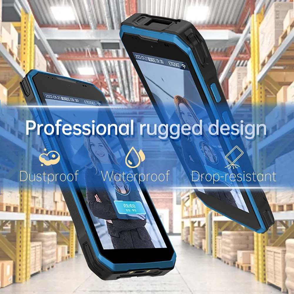16MP Rear Camera Handheld Biometrics Time Attendance Access Control System for Night Patrol