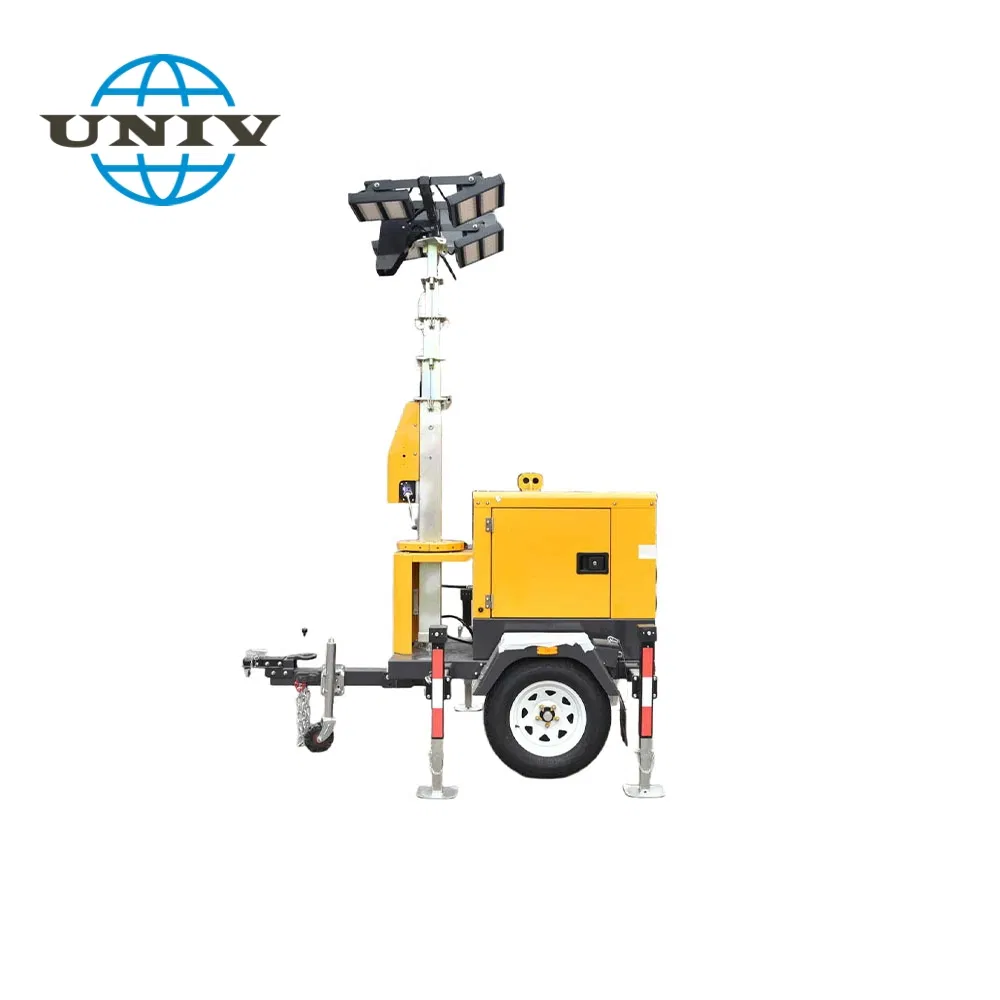 Bright LED Lighting U4t-Rled Mobile Engine Generator Light Tower for Night Work Sites
