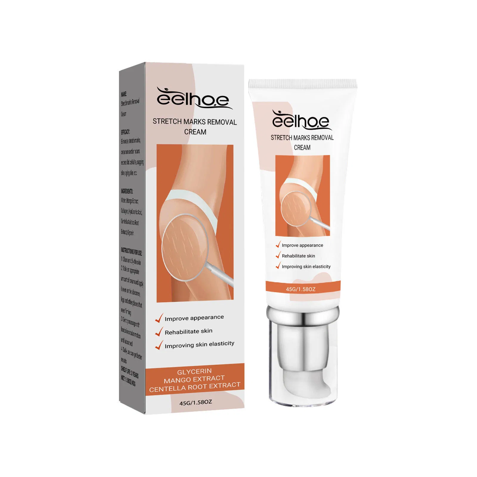 Shea Butter Scar Removal Lotion for Body Skin Stretch Marks Fades and Smooths Stretch Mark Cream for Pregnancy Care