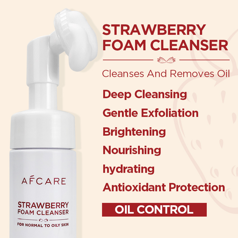 Hydrating Paraben-Free Deep Cleansing Moisturizer and Organic Vegan Strawberry Facial Mousse Cleanser