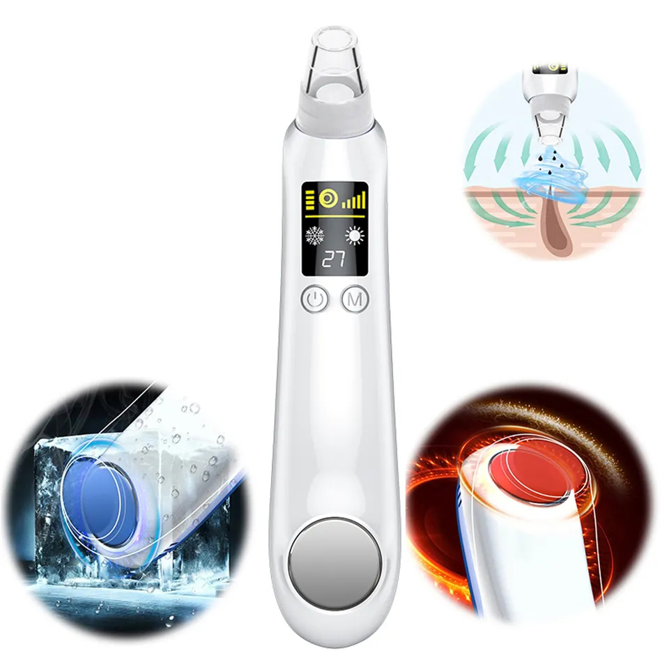 Warm Cooling Pore Cleaning Tool Facial Blackhead Cleansing Instrument Exfoliating Peeling Hot Cold Vacuum Blackhead Remover