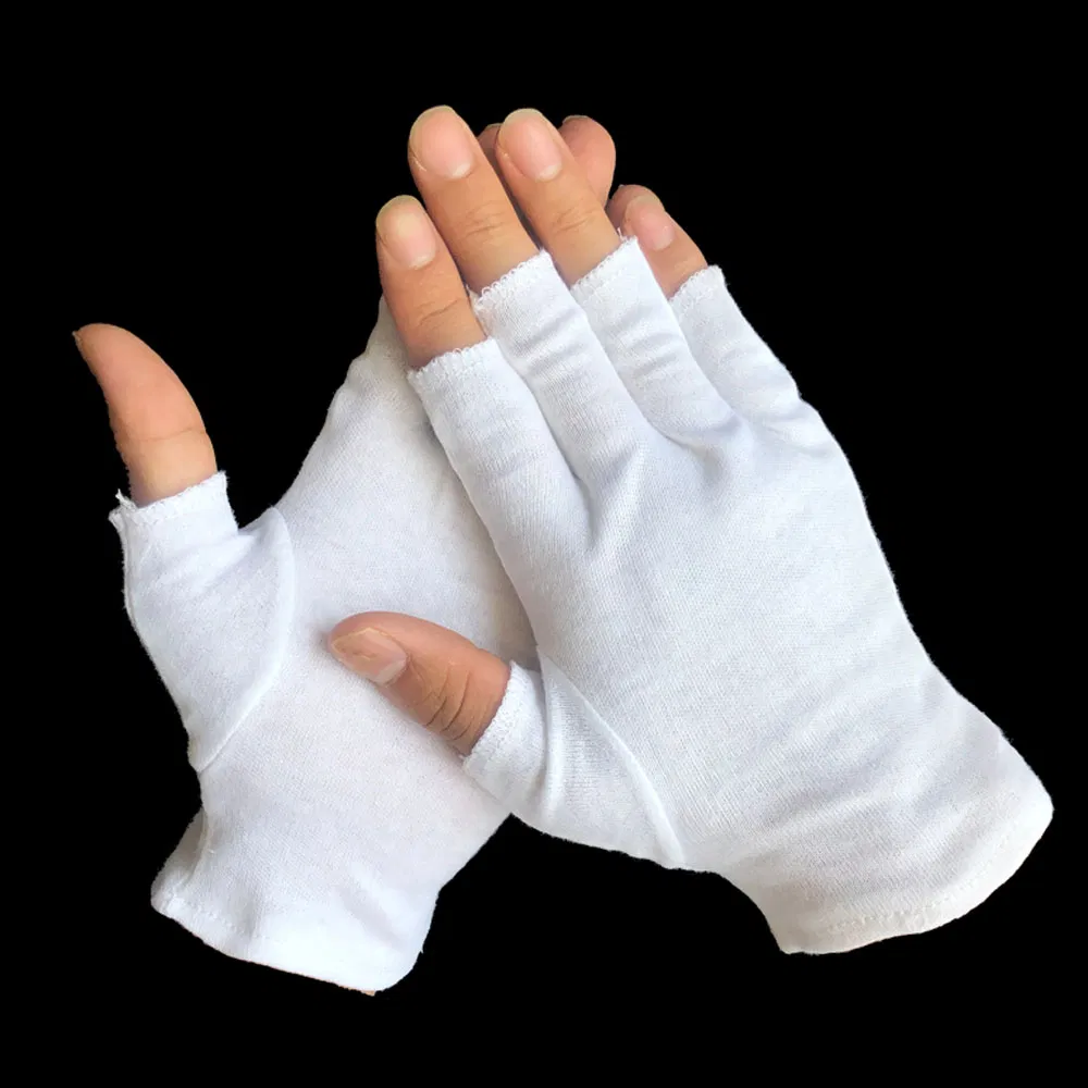 Cotton Men's Moisturizing Day and Night Instantly Repair Eczema Dry Rough Cracked Hands Fingerless Gloves Made in China