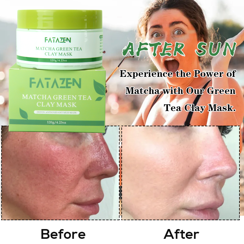 Natural Deep Cleansing Face Care Whitening Matcha Green Tea Clay Facial Mask