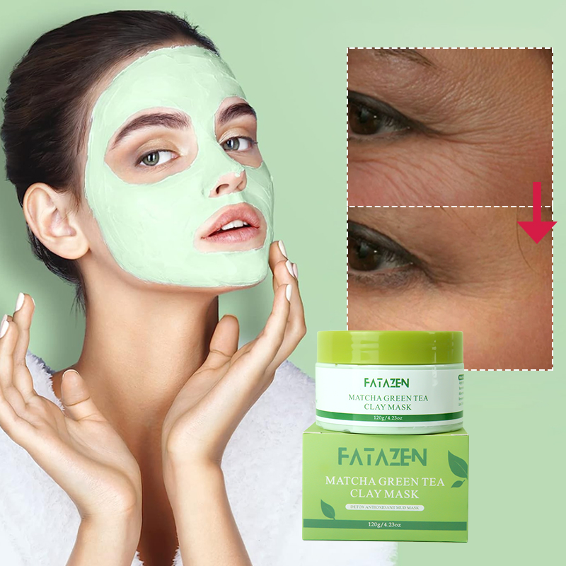 Natural Deep Cleansing Face Care Whitening Matcha Green Tea Clay Facial Mask