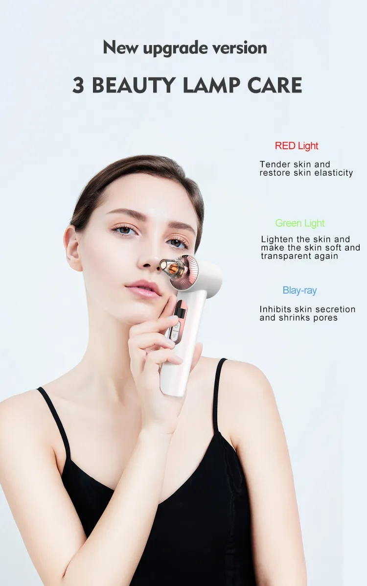 LED Visible Camera Face Pore Cleaner Blackhead Oil-Control Exfoliator Peeling Warm Cooling Compress Vacuum Blackhead Remover
