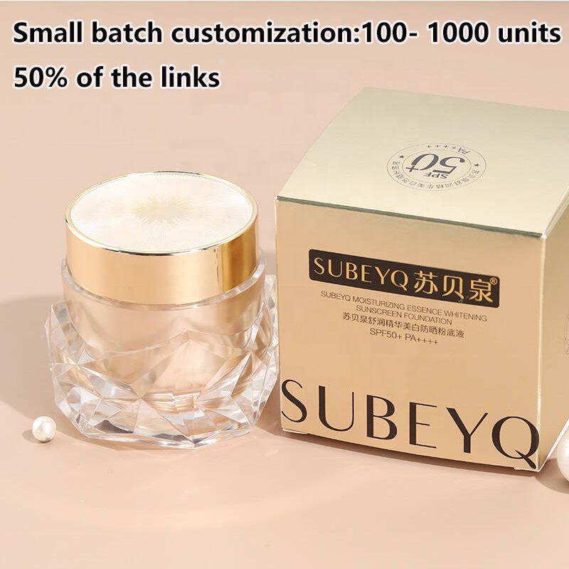 SUBEYQ Sun Protection Tinted Foundation Moisturizer Sunscreen Cream Face Mineral SPF 50 Waterproof Hydrating Whitening