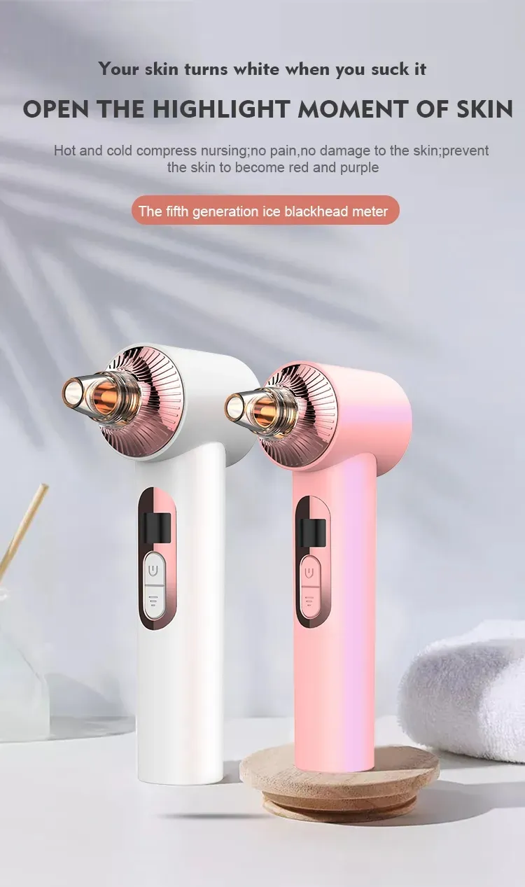 LED Visible Camera Face Pore Cleaner Blackhead Oil-Control Exfoliator Peeling Warm Cooling Compress Vacuum Blackhead Remover