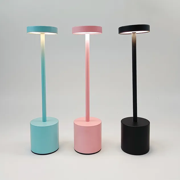 Modern Portable USB Cordless Rechargeable Table Lamp with Touch Control and Night Light
