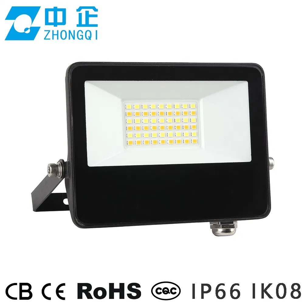 LED Flood Light IP66 130lm/W 3000K Ik09 Toolless High Lumen Anti-Glare Quality Waterproof Dali Dimmable Sensor 5 Years Warranty OEM ODM 10W 20W 30W CE
