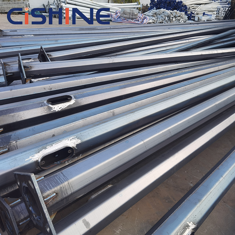 15ft 20ft 25ft 30ft 35ft 40ft 6M 8M 9M Octagonal Conical Conical Solar Steel Street Light Lamp Poles Galvanized Post For Highway