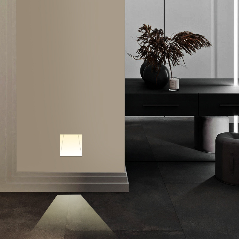 Recessed Bezel-less Stair Light Trimless Indoor Use IP20 With Motion Sensor for Wall Mounted Foot Lamp 3W LED Step Foot Light