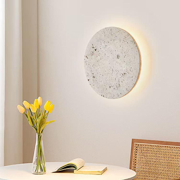 Japanese-style Wabi-sabi Modern Yellow Stone LED Wall Lamp For Bedroom Bedside Guesthouse Hallway Entrance