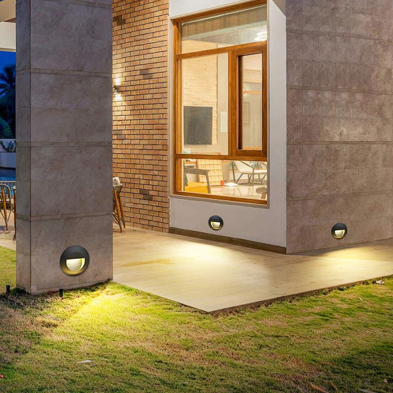 Waterproof LED Step Light Aluminum Base Box Embedded Floor Lamp Wall Light for Outdoor Corridors Staircases Gardens IP65 Rating